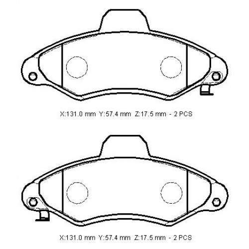 FORD ESCORT- 95/99; ÖN FREN BALATASI(DİSK) (131X57,4X17,5) (BRAMAX)