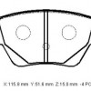 FORD MONDEO- 01/04; ARKA FREN BALATASI 1,8/2,0/2,5 (DİSK) (115,8X51,6X15) (BRAMAX)