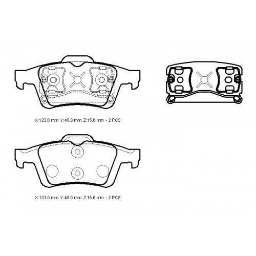 FORD FOCUS- SD/HB- 05/07; ARKA FREN BALATASI (DİSK) (123X48X15,6) (BRAMAX)