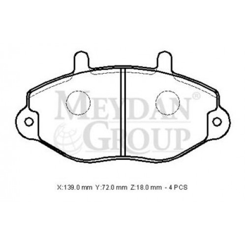 FORD TRANSIT- T12- 93/96; ÖN FREN BALATASI T15 (DİSK) (138,8X71,70X18) (BRAMAX)